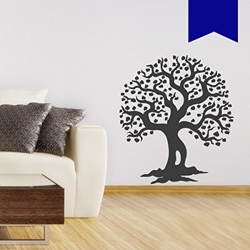 WANDKINGS Wandtattoo - Herzchenbaum - 97 x 110 cm - Verkehrsblau - Wähle aus 5 Größen & 35 Farben