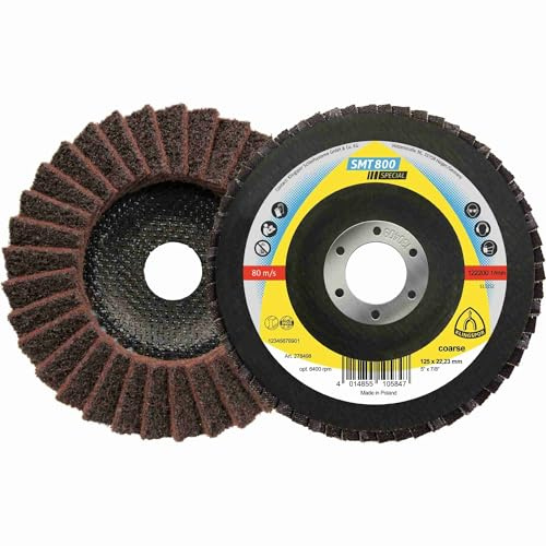 5 x Klingspor SMT 800 Schleifmopteller Vlies, 125 x 22,23 mm Medium Korund gewölbt Art.: 278499