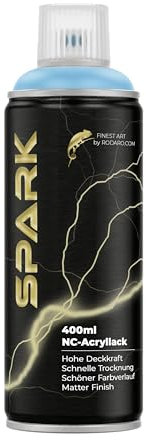 SPARK Sprühdose 400ml – Matte Sprühfarbe für Künstler, DIY, Modellbau & Möbel – Hohe Deckkraft, schnelltrocknende Spraydose - Hellblau