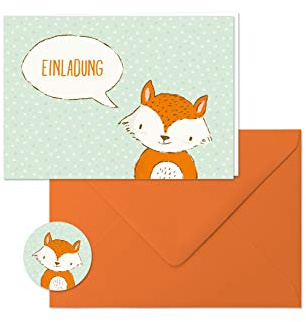 Edition SF Der kleine Fuchs: 10 Zauberhafte Klappkarten mit farblich passenden Umschlägen, dazu 10 runde Aufkleber mit dem kleinen Fuchs