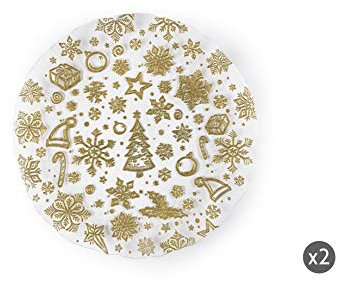 Excelsa Gold Lot de 2 assiettes portées/pain, verre