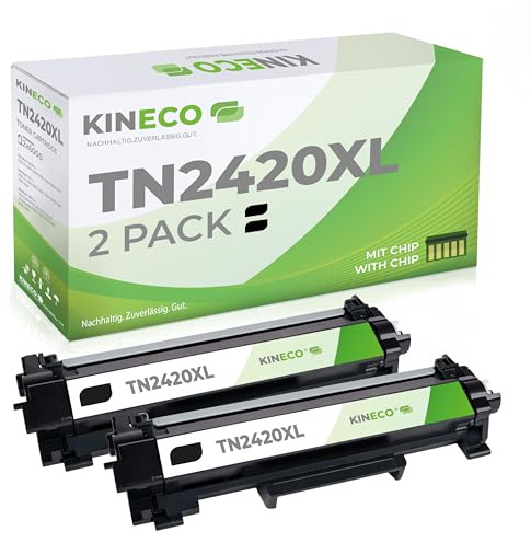 Kineco 2 Toner XXL ersetzt Brother TN2420 TN2410, Doppelpack 2X 6.000 S. | kompatibel für Brother HL-L2350DW, HL-L2370DN, HL-L2375DW, HL-L2310D, MFC-L2710DW