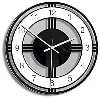 AVEKI Silent Wall Clock, 11 inch Non Ticking Acrylic Irregular Round Wall Clock with Battery Operated and No Glass Cover for Living Room/Bedroom/Kitchen/Office Decoration (Style B)