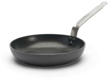 De Buyer - Runde Pfanne mit Antihaftbeschichtung Choc InTENSE aus Aluminium – Durchmesser 24 cm, Mattes Schwarz