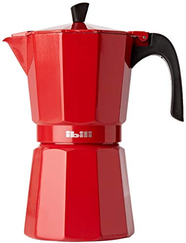 IBILI Bahia Express Moka Pot, Red, 9 Cups, 450 ml, Aluminium