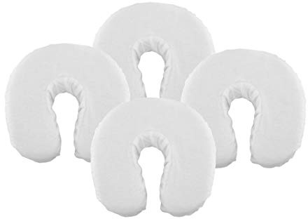Lot de 4 housses de protection pour table de massage 100 % coton brossé Compatible avec tous les coussins de repos standard Blanc