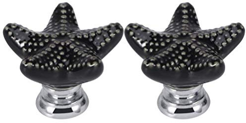 Garneck 2stücke Sternförmige Schrankknöpfe Aus Keramik Schwarze Griffknöpfe Mit Schraube Für Möbel Und Kleiderschränke Kreatives Design Für Küche Und Haushalt
