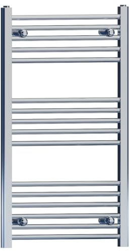 450mm Wide Chrome Heated Bathroom Towel Rail Radiator, 450mm x 900mm | Central Heating, Elegant UK