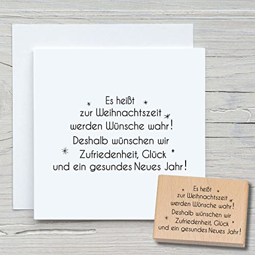 NEWSTAMPS Stempel Es heißt zur Weihnachtszeit Motivstempel aus Holz & Gummi zum Karten und Geschenke basteln, Holzstempel für Weihnachten, Weihnachtskarte, Scrapbook, Textilstempel, Deko, Freunde
