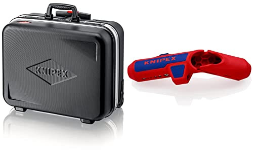KNIPEX 00 21 06 LE Werkzeugkoffer BIG Basic Move Werkzeug-Trolley | Rollkoffer leer & ErgoStrip Universal-Abmantelungswerkzeug (135 mm) 16 95 01 SB