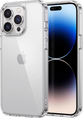 Oprimio Kristallklar Hülle für iPhone 14 Pro [Silikon Hülle] [%100 Durchsichtig] [Deutsche Material] [Ultra Dünn] Klar Handyhülle für Apple iPhone 14 Pro