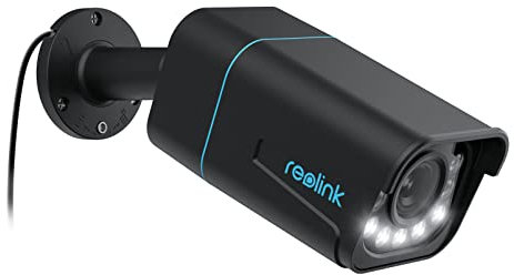 Reolink 4K PoE Outdoor Camera with Human/Vehicle Detection, 5X Optical Zoom with Spotlight, Color Night Vision Motion Alerts Time-Lapse Two-Way Audio, RLC-811A Black