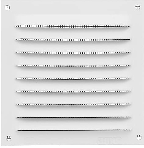 Amig - Quadratisches Lüftungsgitter aus Aluminium mit Moskitonetz | Lüftungsgitter für Luftauslässe | Ideal für Küchen- und Badezimmerdecken | Maße : 100 x 100 mm | Farbe: Weiß
