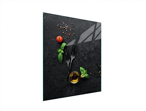 DarHaus Herdabdeckplatte einteilig 45x52 cm Ceranfeld Abdeckung Glas Spritzschutz Abdeckplatte Glasplatte Herd Ceranfeldabdeckung Deko, Schiefer Küche