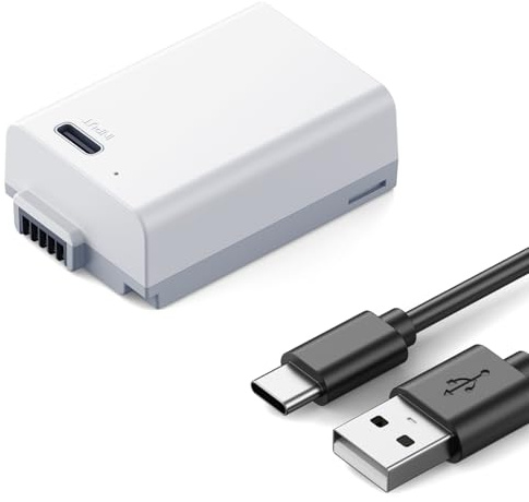 K&F CONCEPT EN-EL25 1250mAh Kamera-Akku mit Typ C Direktladeanschluss für Nikon Z30, Z50, Zfc, für Nikon Ladegerät, Upgrade-Modell Weiß Grau