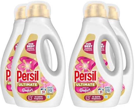 Persil Ultimate Liquid Detergent Outstanding Stain Removal Effective in Quick and Cold Washes with 14 Days of Lasting Freshness 31 Washes, 837ml (Buy 4, Touch of Comfort)