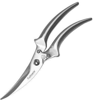 Culinaris Geflügelschere POLLO, Gesamtlänge 24,2 cm, Schneidklingenlänge 8,0 cm Knochenschere mit Edelstahlgriffen und Arretierung