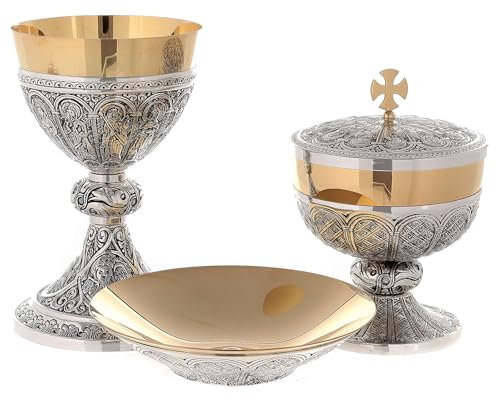 Kelch Ziborium Hostienschale Messing 12 Apostel, Kelch