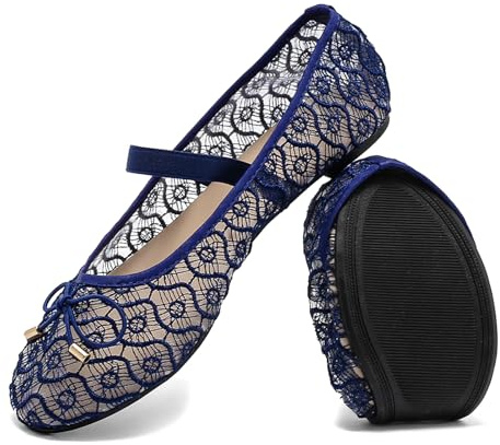 Pelbiuqik Ballerines Femme Confortables – Chaussures Plates Tricotées Élégantes, Décontractées et Classiques avec Lanières Croisées