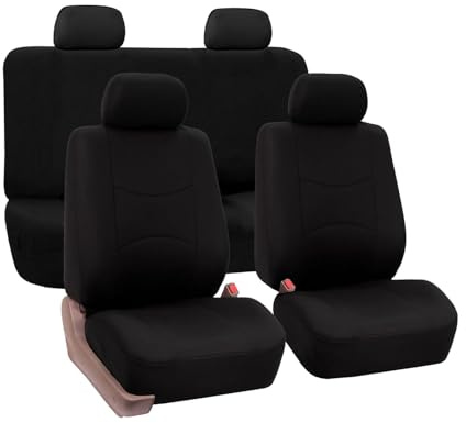 MeKnMoney Auto Sitzbezüge Set FüR Skoda Fabia 2000-2023 2024 2025 2026, 9 Stück Auto Vordersitze Sitzbezüge Sitzbezug Innenraum Schonbezüge,A/Black