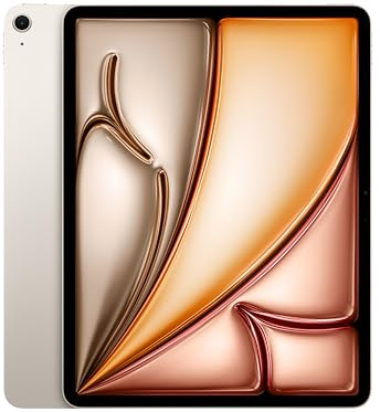Apple iPad Air 13-inch with M3 chip Built for Apple Intelligence, Liquid Retina Display, 128GB, 12MP Front/Back Camera, Wi-Fi 6E, Touch ID, All-Day Battery Life — Starlight
