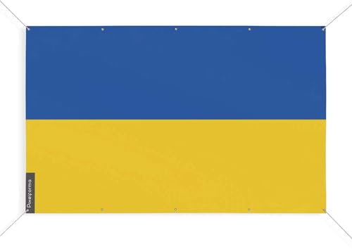 Bandiera Ucraina 10 occhielli in diverse misure, 130 x 195 cm