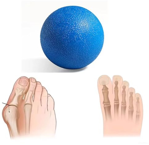 Balle de massage pour fascia plantaire - Balle de massage pour fascia plantaire - Balle de massage pour les épaules, les muscles du dos, le cou - Soulage les douleurs du cou - Balle de yoga - Bleu