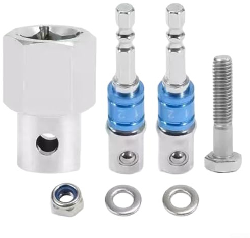 Adattatore per rimorchio in acciaio inossidabile 304 per trapani a batteria con due punte da 1/2 pollici