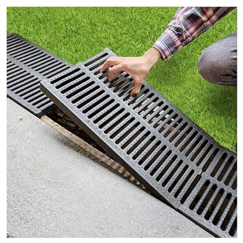 Canaleta Desague Rejilla De Drenaje De Polímero Plástico, Cubiertas De Canaletas Exteriores Para Patios, Entradas De Vehículos, Garajes, Fábricas, Rejillas De Drenaje Eficientes Para Alcantarillado(50