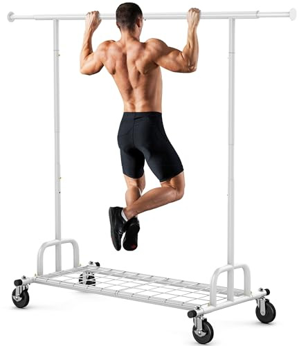 HOKEEPER Doppel-Kleiderständer 272kg Profi, auf Rollen | Kleiderstange, Schwerlast, 4 Rollen, 2 feststellbar, einfache Montage, langlebig, bis 272 kg belastbar