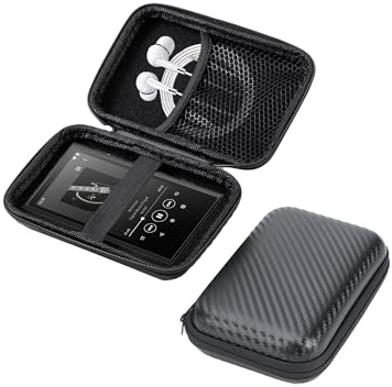 toergy Hülle für Innioasis G3 4 Zoll MP3 Player Hartschale - Tragbare Schutzhülle mit USB-Kabel & Speicherkarte Platz, Wasserdicht & Aufprallschutz, Schwarz | Praktische Organizer-Tasche für MP3