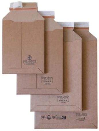 25 Versandtaschen Wellpappe DIN A4 250x353 mm – stabile Karton-Versandtaschen mit variabler Füllhöhe bis 50 mm – selbstklebend portooptimale Verpackung für Bücher, Kataloge & Dokumente