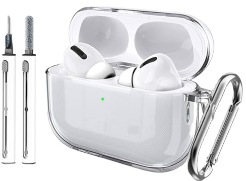 Fitudoos Schutzhülle Hülle Kompatibel mit AirPods Pro 3 2025,Schutzhülle aus TPU,Mit Schlüsselanhänger und Reinigungsstift,ultradünnes, weiches,stoßfestes,rutschfestes.(Transparent)