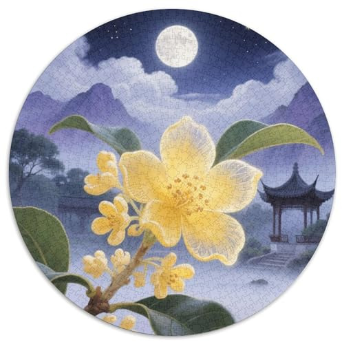 Osmanthus Blume Puzzle 1000 Teile Rund Fur Erwachsene Und Kinder Blumen Legespiel Geschicklichkeitsspiel Geschenk Fordernd Kleinkinder 1000pcs (67.5x67.5cm)