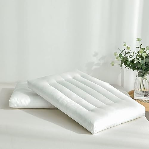 Wapasezyar Ultraflaches Kissen Zum Schlafen, Dünnes Kissen für RückenschläFer, 6.5 cm-Hohes Bauchschläferkissen, Schlankes Bettkissen zur Linderung Von Nackenschmerzen Orthopädischeskissen, 80x40cm