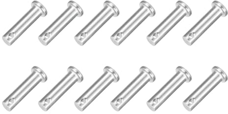 QUARKZMAN 12 Stück M8 x 30mm Steckbolzen Einloch 304 Edelstahl Flachkopf Gabelbolzen Für Anhängerkupplung Mechanikerreparatur Möbelmontage Industrieausrüstung