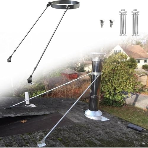 Chimney Flue Support Bracket, Wood Burning Stove Pipe Roof Brace, 4 5 6 8 10 11 12 inch Diameter Ventilation/Drainage Tube Round Holder(Hoop Dia 9 7/16(240mm))
