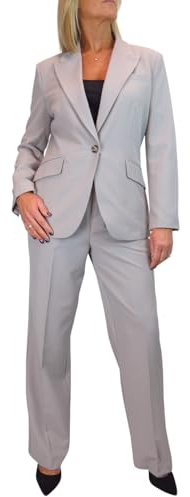 Paulo Due Women's 2 Piece Trouser Suit Fully Lined Blazer & Trouser | Ladies Formal Jacket and Trouser Suit for Office, Business, Formal Occasion, Single Breasted