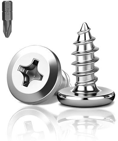 PDKKFF 60 tornillos autorroscantes de cabeza plana Phillips M3 x 12 mm, tornillos de madera de acero inoxidable 304 roscas completas, para madera, metal, montaje de plástico, mantenimiento DIY