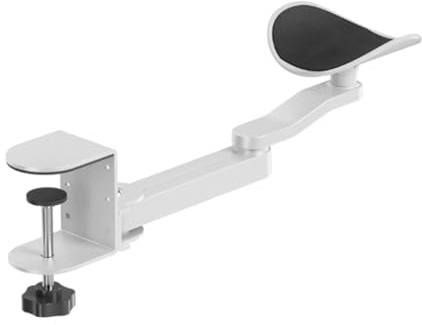 Bosiyrggrl Support de Bras Ergonomique en Aluminium pour Bureau, Repose-Bras pour Souris avec 3 Niveaux de Réglage de Hauteur, Console pour Bureau, Blanc.