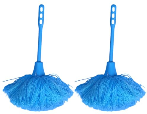 UTHCLO Plumero Doméstico Estático 2 Piezas Azul, Plumero Pequeño Antiescarcha para Muebles y Coche, Herramienta de Limpieza Versátil para Polvo, Hogar y Oficina