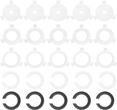 PATIKIL 25Pcs Lamp Shade Adapter Ring, E27 to 10mm(3/8)/E14/E26 Spider Fitter Lampshade Reducer Ring Plastic Lampshade Adapter Converter Washer for Table Pendant Floor Light Fixture,White