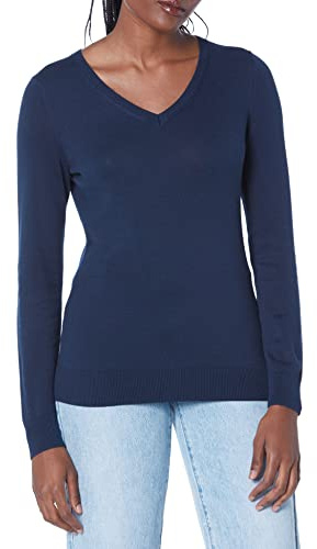 Amazon Essentials Jersey Ligero de Manga Larga con Cuello en V Mujer