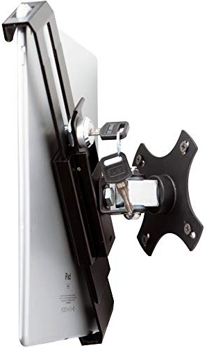 Compact Wall Mount – CTA Security Wall Mount with Lock & Key System for iPad 10th Gen 10.9 - iPad 7th/8th/9th Gen 10.2 - Galaxy Tab S3 - Surface Go 3 & Other 7-14” Tablets - Black (PAD-CSWM)