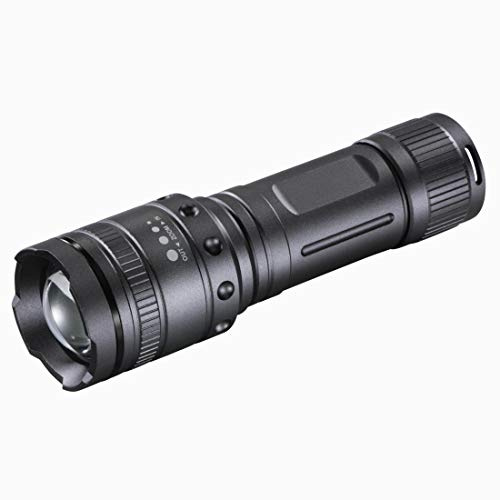 Hama LED-Taschenlampe, zoombar (Stoßfeste Lampe für Outdoor, ausdauerndes und extrem helles Camping-Licht, 1000 Lumen) grau, 00185801