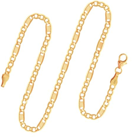 EDELIND Goldkette Herren Damen 585 Echtgold - 3.5mm Fantasiekette 80 cm Gelbgold - massiv Halskette mit stilvoller Geschenkbox