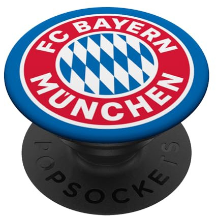 FC Bayern München Logo PopSockets PopGrip: Ausziehbarer Sockel und Griff für Handys/Tablets mit Tauschbarem Top