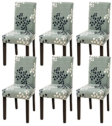 Aisprts Stuhlhussen 6er Set Stretch Stuhlhussen für Esszimmerstühle, Abnehmbarer Waschbarer Stühle Schutz Dekoration Stuhlbezug für Haus, Küche, Hotel, Restaurant, Bankett, Hochzeit, Party