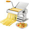 Pasta Maker Machine, Homemade Stainless Steel Manual Roller Pasta Maker Thickness Length Adjustable with Detachable Crank Handle and Regulating Knob for Spaghetti Fettuccine Lasagna