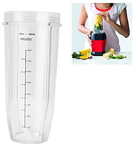 Tall Jar Cups, 32Oz Replacement Cup Blender Cup Container Fit for Nutri 1000W Blender Accessories
